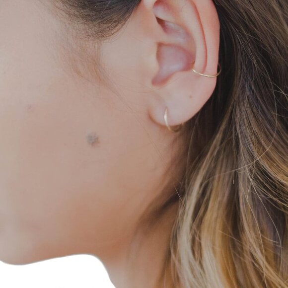 Rose Gold Ear Cuff, Ear Cuff Earrings for Women, Mens Ear Cuffs for Non Pierced - Picture 3 of 6